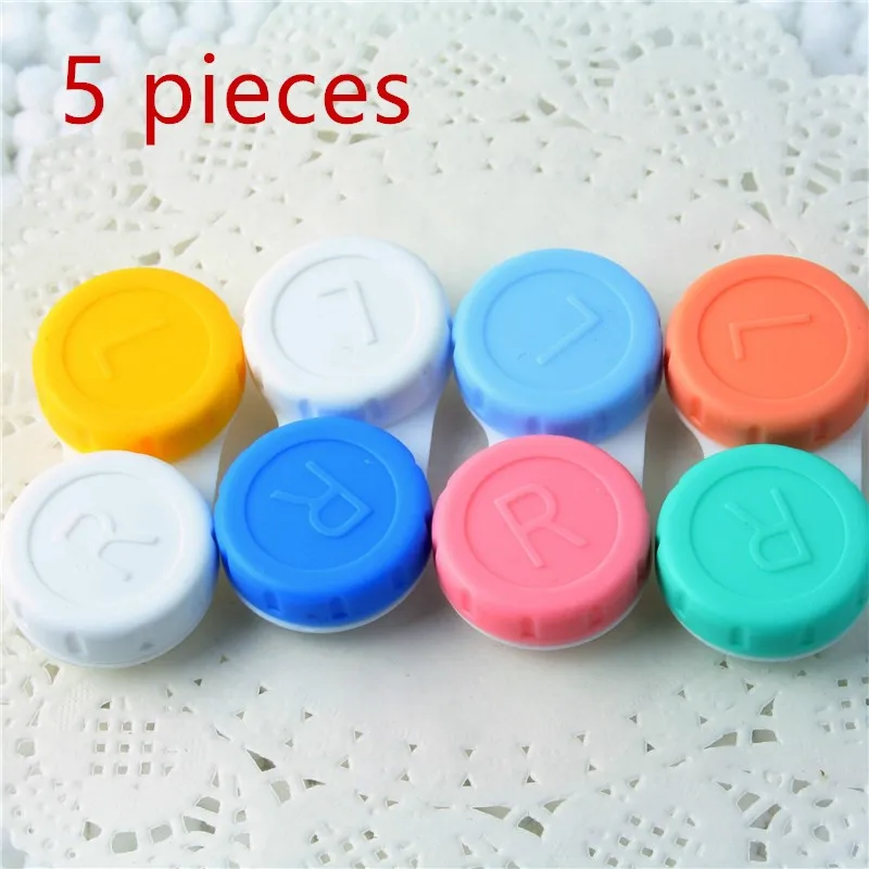 Contact Lens Case 5Pcs Glasses Cosmetic Contact Lenses Box Contact Lens Case for Eyes travel Kit Holder Container Travel Accessaries