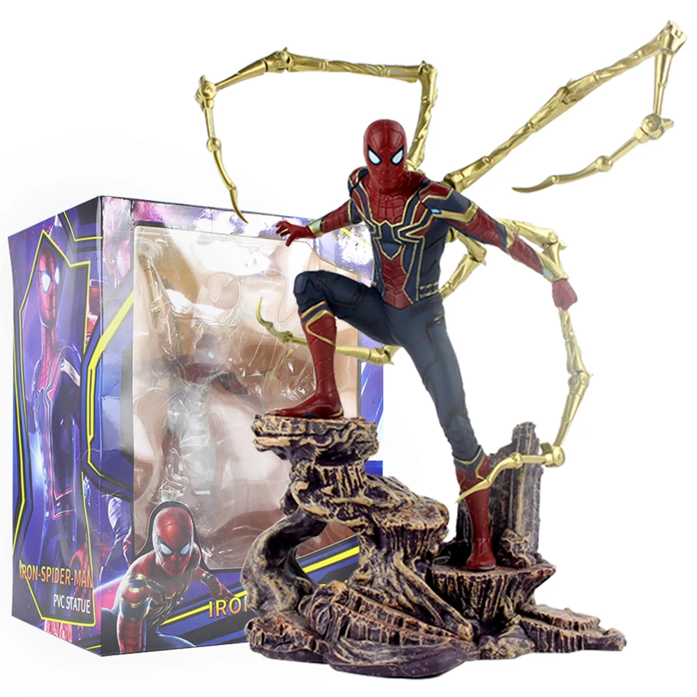 

22cm Avengers Super Hero Iron Spider-Man PVC Statue Spriderman Model Collection Figure Toys For Gift