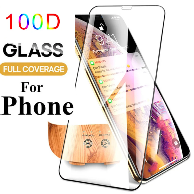 Закаленное стекло для iPhone 11 Pro Max 100D покрытие защитное 7 8 6 6S Plus Защита экрана X XR