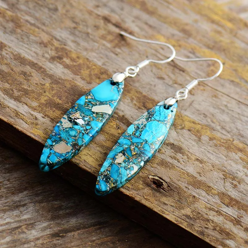 Gorgeous Gems Stone Earrings for Women Vibrant Jaspers Dangle Earring Fashion Bold Earring Jewelry Bijoux Wholesale