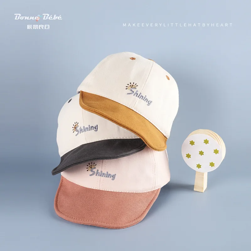 

hat Infant 2020 New Style Pure Cotton Soft Eaves Lettered Mixed Colors Children Brim Spring And Summer Baby Fashioncap