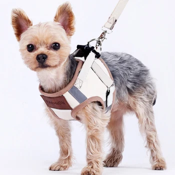 

Cute Plaid Dog Vest Harness Leash Set Personalized French Bulldog Arnes Pet Dog Accessories for Small Medium Dogs A232