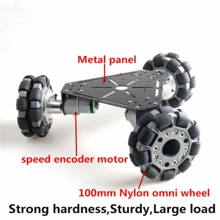 4WD 4 дюйма Omni колеса металлические шасси автомобиля Комплект 100 мм нейлон Mecanum колеса 1/2 слой робот Платформа с скорость кодер Двигатель DIY