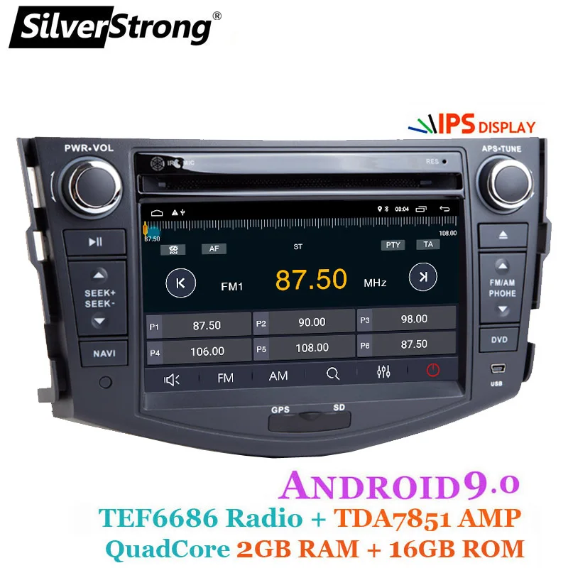 Excellent SilverStrong 2din IPS DSP Car Android9.0 Car DVD Player for Toyota Rav4 RAV 4 Audio Video Auto Stereo GPS Navigation Radio DAB+ 4