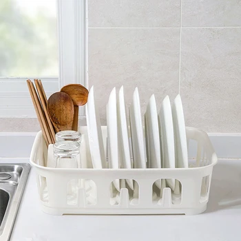 

Hot Plastic Dish Rack Dishes Drainboard Drying Drainer Storage Kitchen Cabinet Organizer Accessories Flatware Dish Rack Shelf