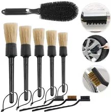 

Car Detailing Brushes for Vehicles Interior Exterior Engine Dashboard Cleaning 1 Wheel Brush 3 Wire Brushes 5 Boar Hair Brush