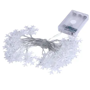 

20 Led Snowflake Shaped Fairy String Decorative Lights Battery Operated Wedding Christmas Outdoor Patio Garland Decoration