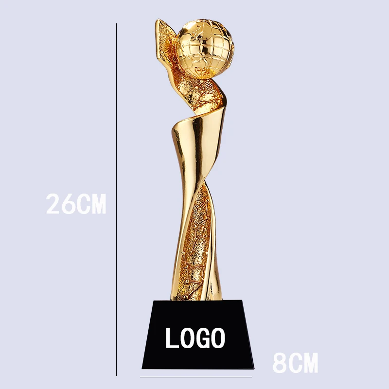 

Customize The Global Elite Gold-plated Resin Trophies Customized Creative Award Enterprise Party Cup Trophy Game Plant Fiber