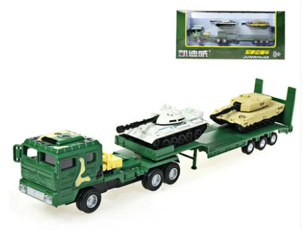 

Cadeve Alloy Military Freight Truck Model 1: 64 Tow Strap Small Tank Army Children Toy Car Model