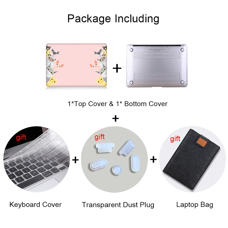 Милый мультяшный чехол MTT для Macbook Air Pro 11 12 13 15 16 с сенсорной панелью розовый book pro