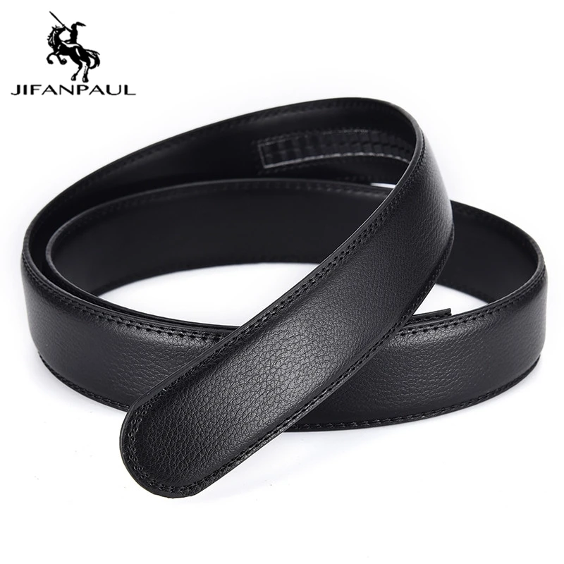 

JIFANPAUL Belt men's leather without head automatic buckle belt cowhide youth headless belt body solid color belt