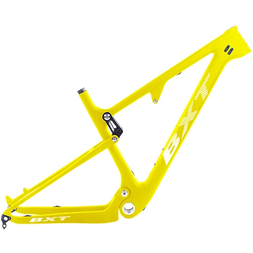 full yellow BXT полный комплект велосипедной подвески рама T800 карбоновая рама для горного велосипеда 142/148*12 мм Boost MTB велосипедная рама BSA запчасти для велосипеда - Цвет: full yellow