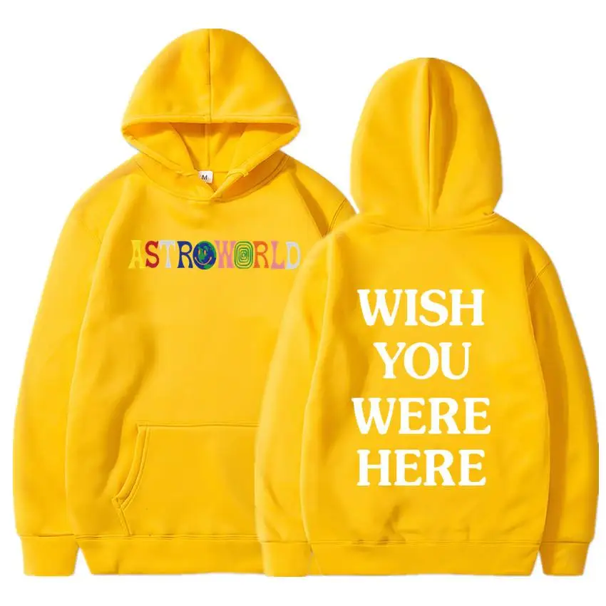  TRAVIS SCOTT ASTROWORLD WISH YOU WERE HERE HOODIES fashion letter ASTROWORLD HOODIE streetwear Man 