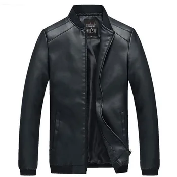 

Men's PU Leather Jacket Casual Fashion Stand Collar Motorcycle Jacket Men Slim Style Quality Leather Jacket Men Motorcycle Coat
