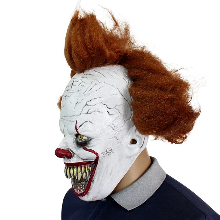 Одежда для клоуна маска Canine Stephen King's It Mask Pennywise Horror Hair клоун латексные маски гримаса для Хэллоуина аксессуары для косплея