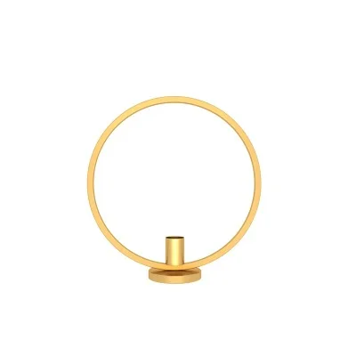 gold 23cm Круглый Подсвечник в скандинавском стиле, чайный светильник, подсвечник, Домашний Настольный свечной светильник вечерние, свадебные, обеденные украшения, железное, металлическое изделие - Цвет: gold 23cm