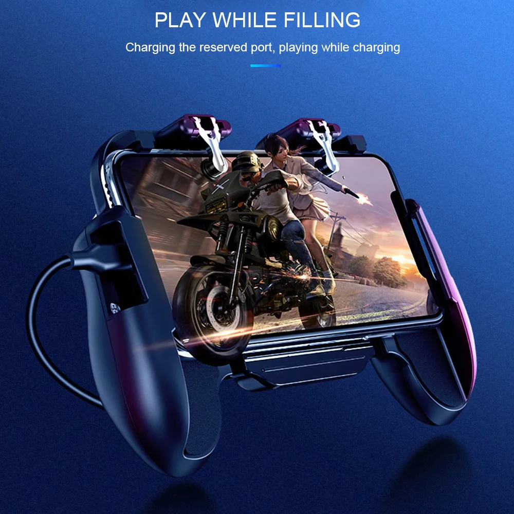 

Pubg Controller Mobile Gaming GamePad Cooler Cooling Fan Fire PUBG Mobile Game Controller Gamepad Joystick Metal L1 R1 Trigger