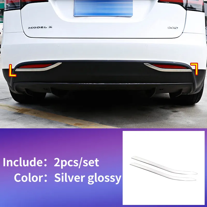 glossy silver 2pcs Для Tesla модель X аксессуары/автомобильные аксессуары модель X tesla три модели tesla Xcarbon/аксессуары - Название цвета: glossy silver 2pcs