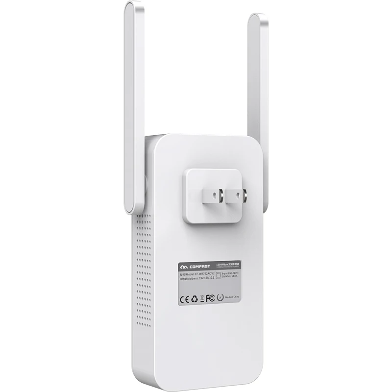 COMFAST CF-WR752AC V2 мощный беспроводной ретранслятор двухдиапазонный 1200 Мбит/с WiFi удлинитель Интернет усилитель сигнала 2* 53dBi антенна