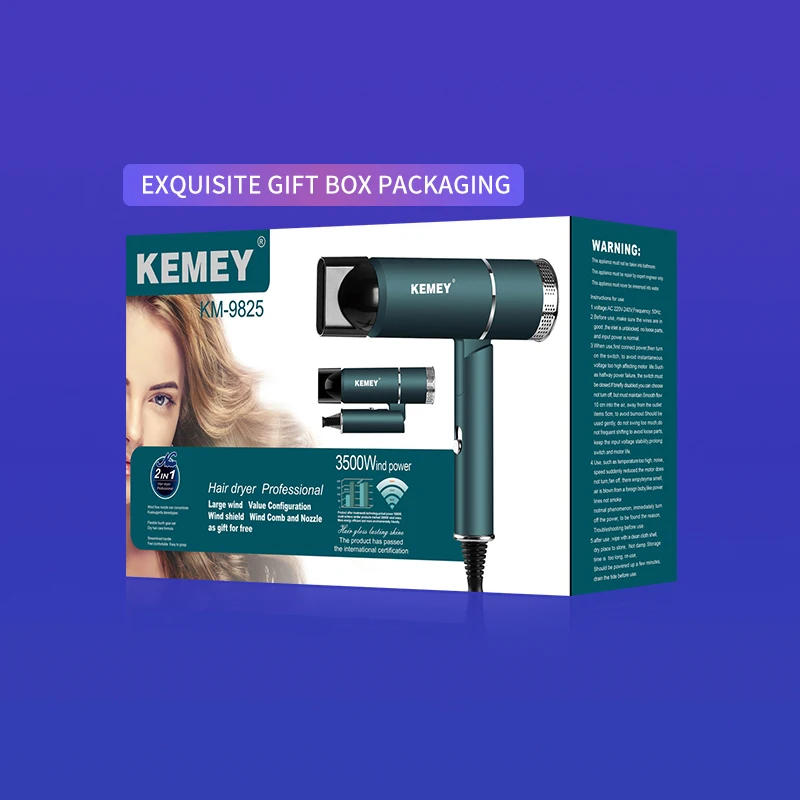 Kemei 9825 Hair Dryer 1000W Professional Blow Dryer Fast Drying for Hair Care T-shape Foldable Portable for Home Travel Student 5