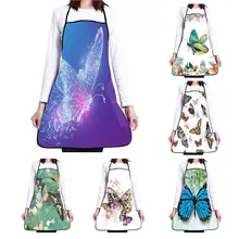 

HOT SALES !!! Women Butterfly Print Oil Water Proof Adjustable Home Kitchen Cooking Apron Wholesale Dropshipping