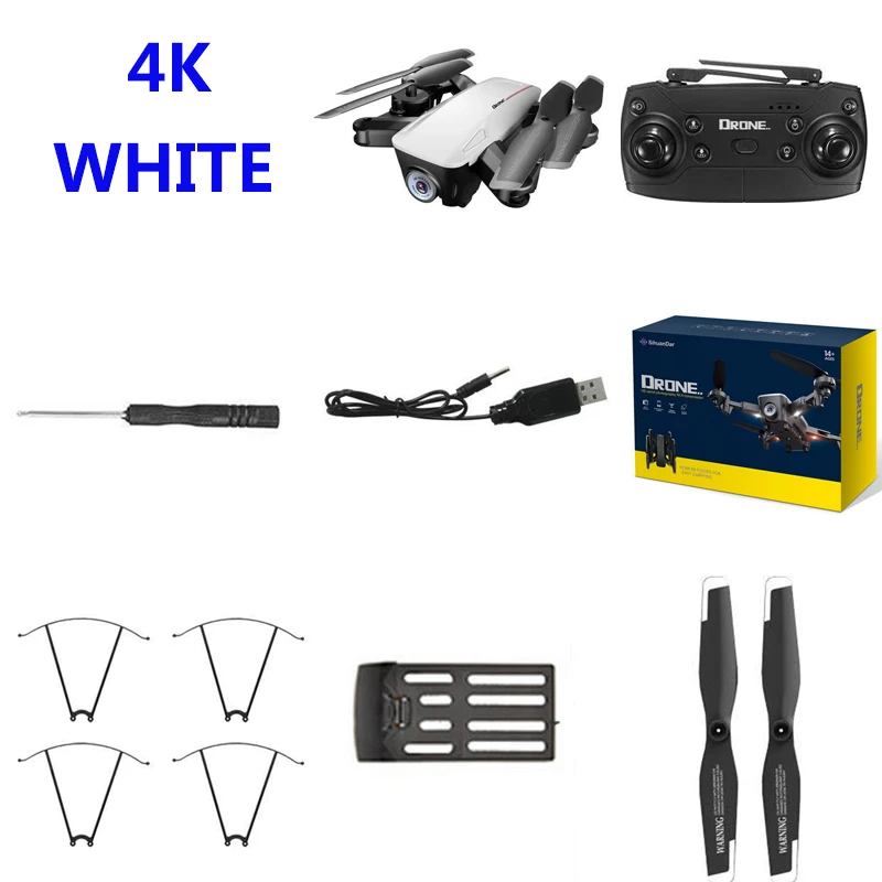 4K-white RS537 Радиоуправляемый квадрокоптер Дроны с 4K камерами WiFi складные дроны Двойные камеры оптический Летающий вертолет дроны - Цвет: 4K-white