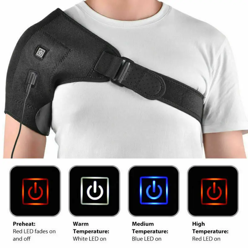 Electric Heat Therapy Adjustable Shoulder Brace Back Support Belt Dislocated Shoulders Rehabilitation Injury Pain Wrap | Спорт и