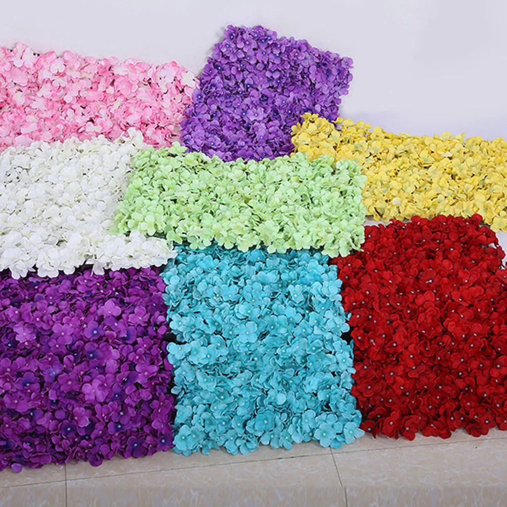 Fake Flower Wall Panels Artificial Hydrangea Wedding Venue Background Wall Decoration Garden Party Backdrop Decor 60X40CM 