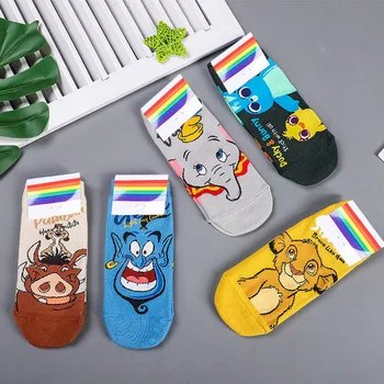 

Women cartoon character cotton socks art female character patterned short cute socks hipster fashion animal print ankle socks но