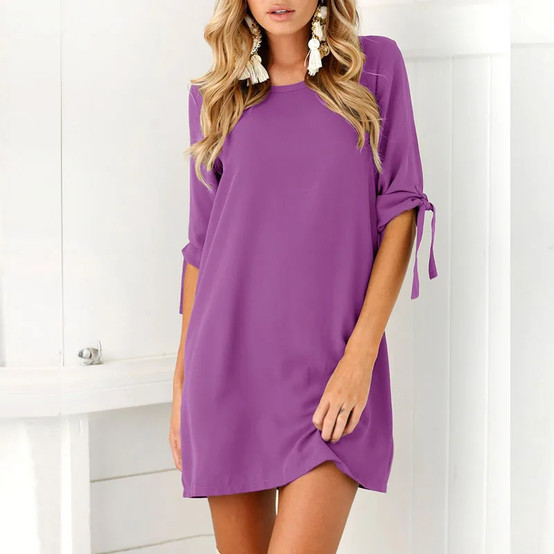 Summer Plus Size Loose O-Neck Women's Dress for Pregnant Women Female Women's Clothing Five-point Sleeve Breathable