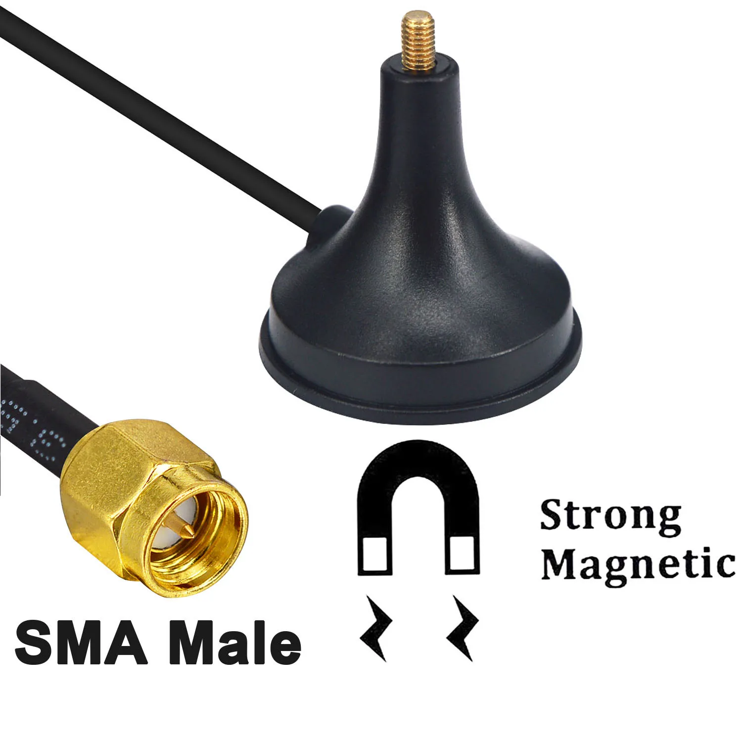 433Mhz Antenna 5dbi SMA Plug Connector Straight Wifi Ham Radio + SMA female bulkhead to Ufl./IPX pigtail cable 1.13 15cm