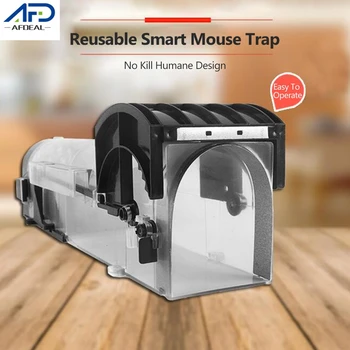 

Smart Mouse Trap Reusable Clear Live Mouse Trap Plastic No Kill Mice Rodent Rat Cage Catcher Indoor Outdoor Pest Control