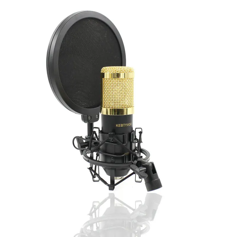 mic with shock Профессиональный конденсаторный микрофон BM800 BM 800 микрофон для видеозаписи радио Студийный микрофон для компьютера ударное крепление - Цвет: mic with shock