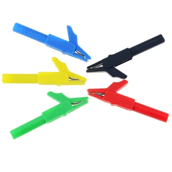 

5PCS Opening 5mm Full Sheath Closed High Voltage Crocodile Clip 4mm Banana Plug For Battery Clip Table Pen Clip Power Test Clip