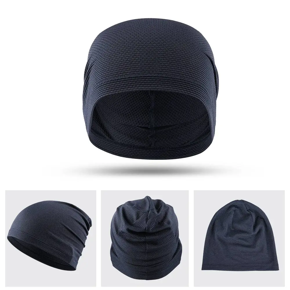 beanie cap for men Summer Beanie Hat Women Men Solid Mesh Breathable Turban Headscarf Headwear Baggy Cap Headwrap Hairband Bonnet Skullies Caps orange skully hat