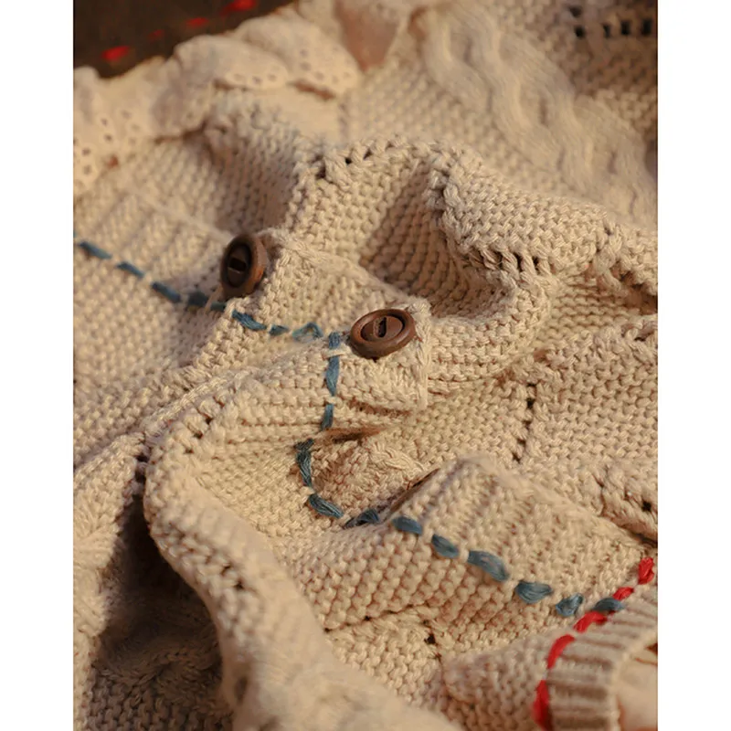 Vintage Ladies Knitted Cardigans Sweaters Women Long Sleeve Korean Retro Fashion Slim Tops Cardigans 2021 Autumn Winter