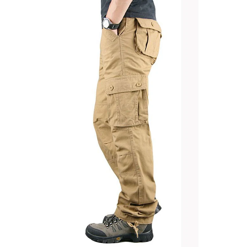 Loose Miltiary Tactical Cargo Pants Men's Casual Trousers For Male Fashion Army Pants Outdoor Overalls Working Large Baggy 2020 brown cargo pants Cargo Pants