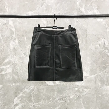 

2020 Autumn New Package Hip Long Section Sheepskin High Waist A Word Skirt Skirts Womens Elegant