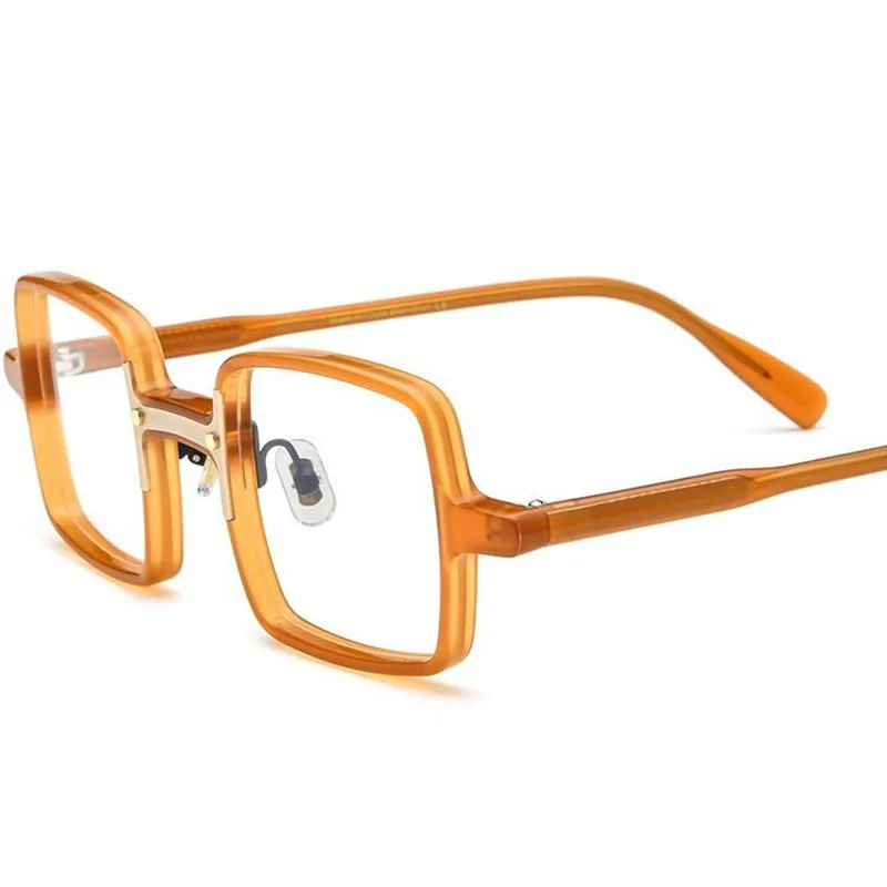 Japanese High Quality Acetate Glasses Frame Men Personality Square Eyeglasses For Women Clear Lens Prescription Eyewear