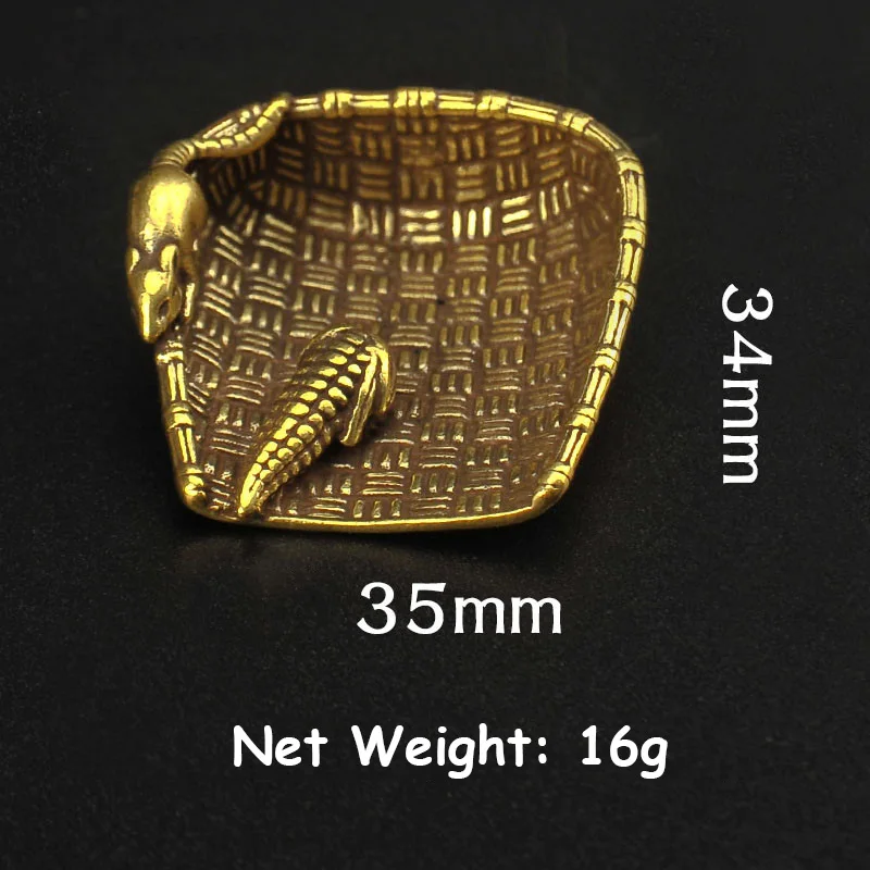 rat corn keychain pendants brass (2)