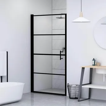 

DOOR Modern Black Tempered Glass Shower Door Partition Exquisite Style Steel Iron French Interior Door For Bathroom Furniture