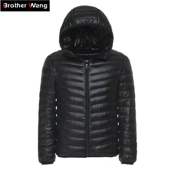 

6 Colors 2020 Winter Men's Light Down Jacket Clothes Fashion Casual Hooded Warm White Duck Down Coat Male Brand Clothing