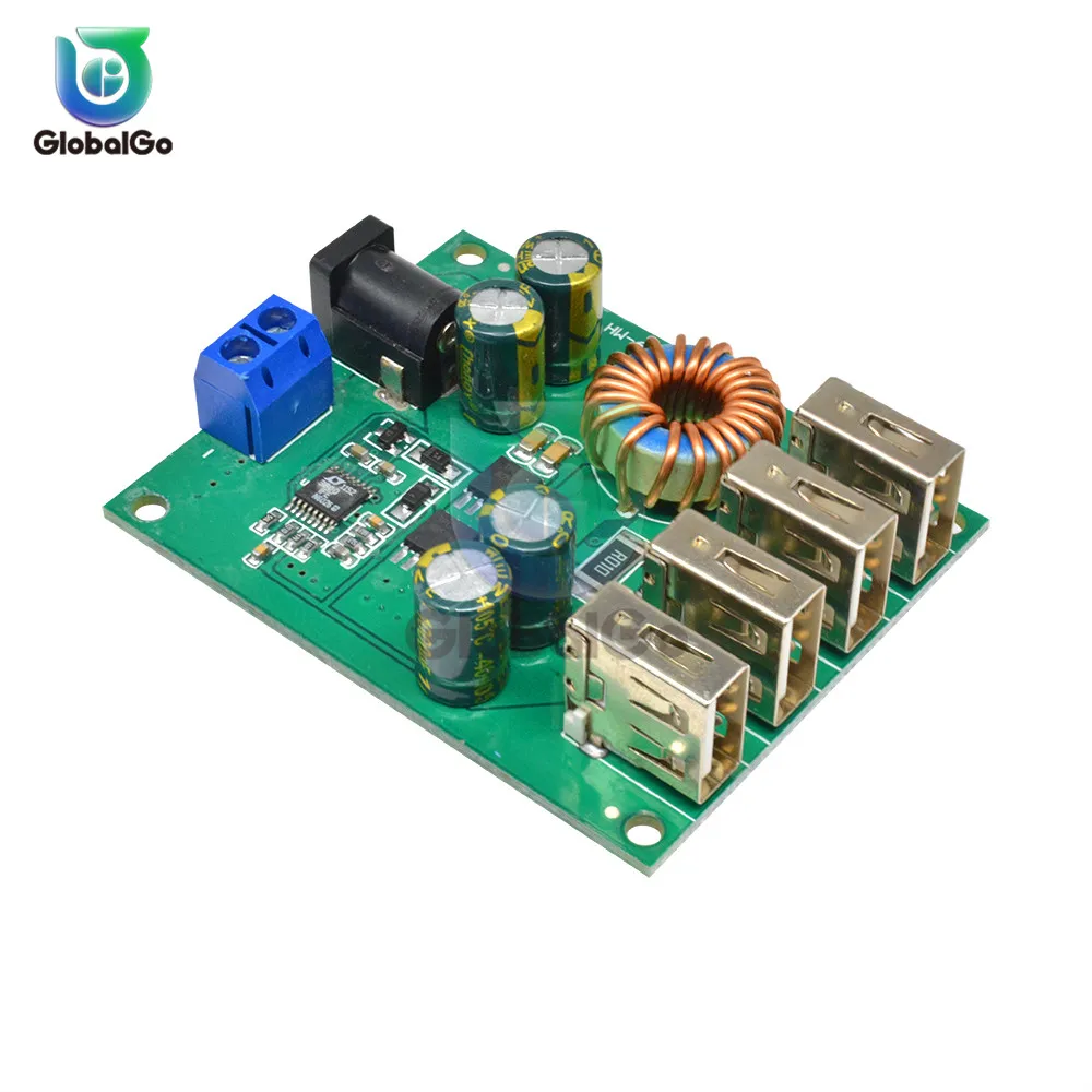 4 Порты и разъёмы USB 5V 5A Авто Питание понижающий модуль мобильного высокого Мощность мобильного телефона зарядный модуль