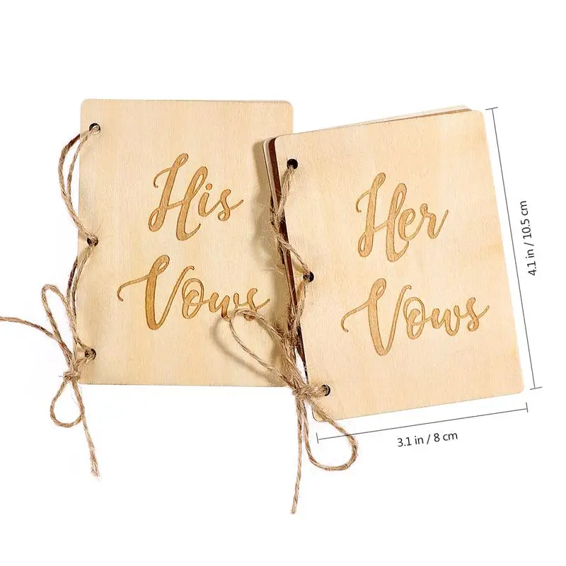 2Pcs Creative His And Her Vow Books Brown Kraft Paper Booklet For Wedding Journal Engagement Gift