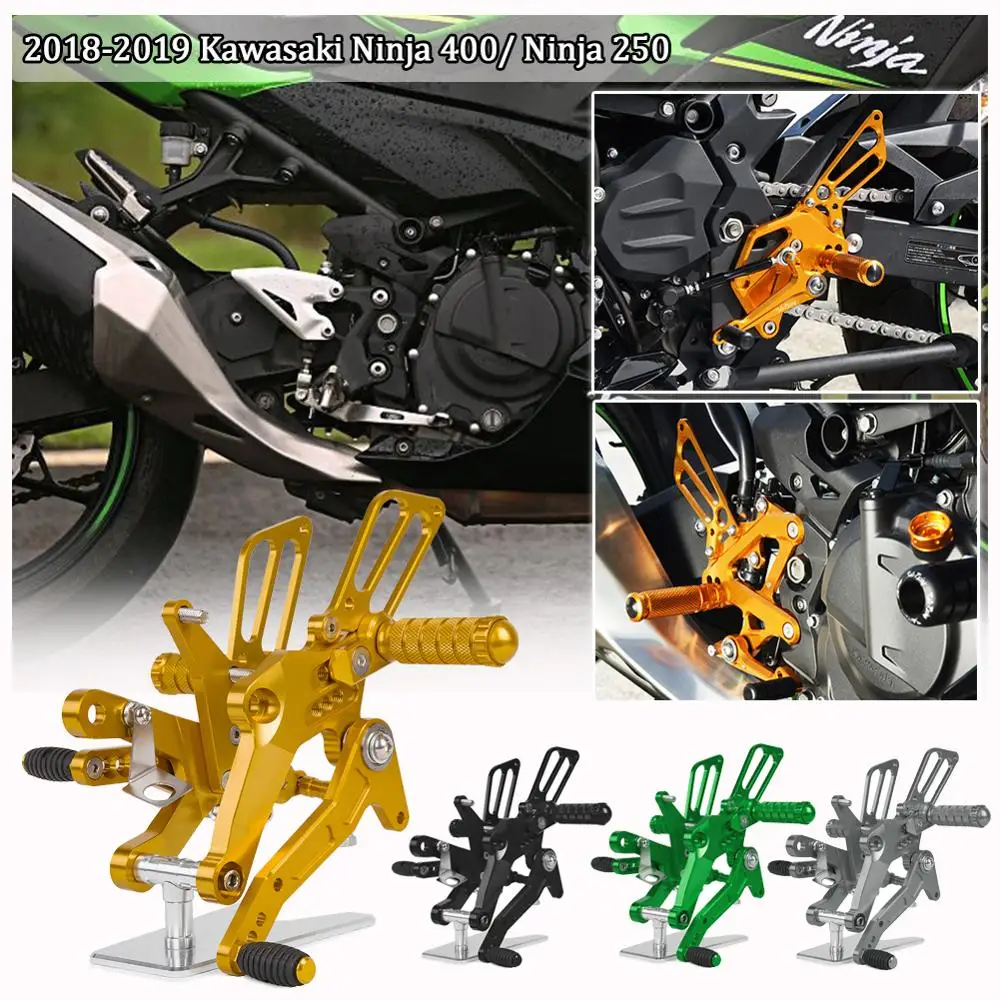 

Ninja400 Ninja250 Footrests for Kawasaki Ninja 400 250 Adjustable Rearset Rear Sets Shift Foot Rest Pegs Pedal 2018 2019 2020