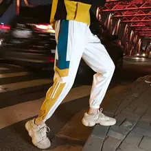 Мужские повседневные полосатые брюки Модные свободные спортивные брюки мужские тренировочные брюки спортивные японские уличные джоггеры спортивные брюки
