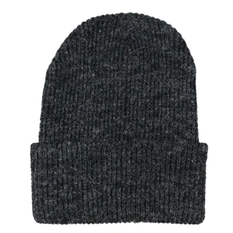 Черный Autumn Winter Solid Color Men Women Wild Warm Wool Cap Women's Hat Knit Hat Head Warm Hats Ski Caps - Цвет: Черный