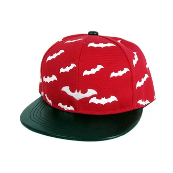 

New Cotton Boys and girls Children PU leather brim Baseball Hat Bat Embroidery Hip Hop Hat Male Girl Mesh cap Sun Hat
