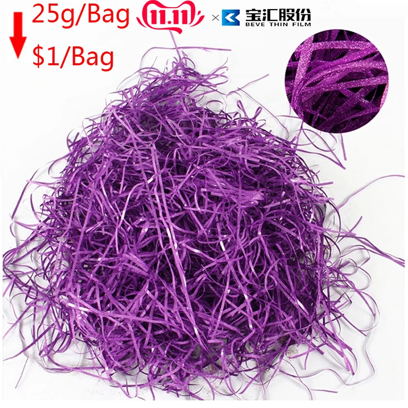 

25g/bag glitter colorful Raffia Filler Paper package box filler Crinkle Shredded Paper box filling confetti for gift Wrapping