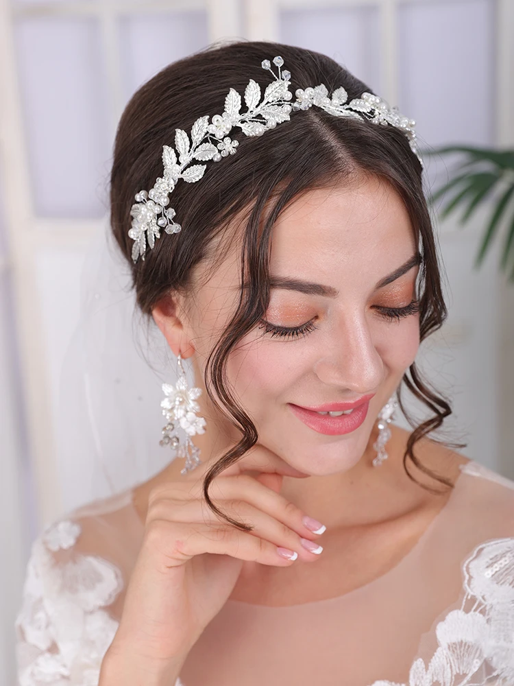 pop beu tuberculose Bruids Hoofdtooi Blad Hoofdband Rose Goud Zilver Parel Bloemen Hoofddeksels  Elegante Bruid Om Bruiloft Haar Accessoires - AliExpress Bruiloft & Events